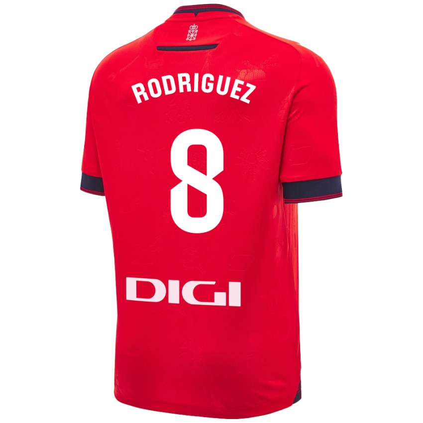 Mænd Vanessa Rodríguez Iribarren #8 Rød Hvid Hjemmebane Spillertrøjer 2024/25 Trøje T-Shirt