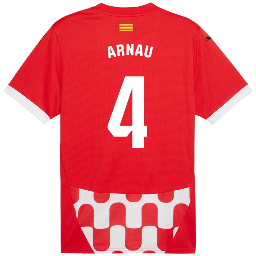 Mænd Arnau Martínez #4 Rød Hvid Hjemmebane Spillertrøjer 2024/25 Trøje T-Shirt