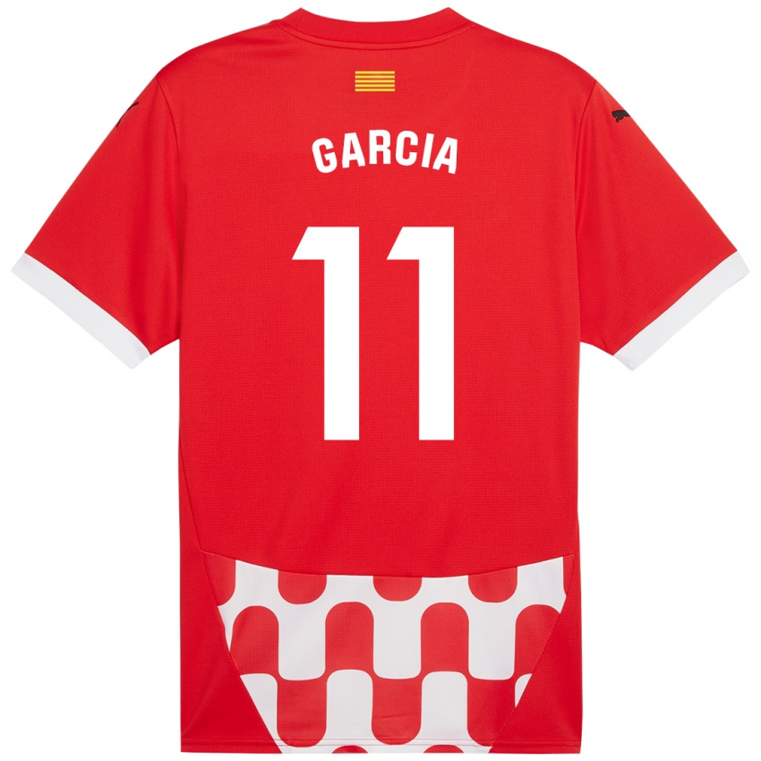 Mænd Jastin García #11 Rød Hvid Hjemmebane Spillertrøjer 2024/25 Trøje T-Shirt