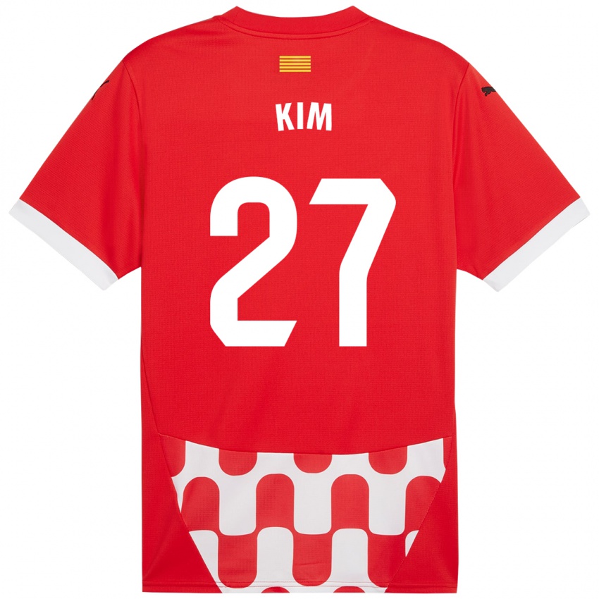 Mænd Min-Su Kim #27 Rød Hvid Hjemmebane Spillertrøjer 2024/25 Trøje T-Shirt