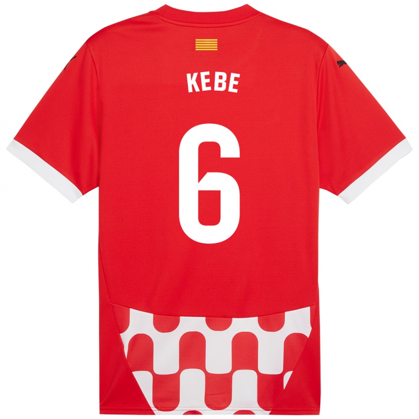 Mænd Ibrahima Kébé #6 Rød Hvid Hjemmebane Spillertrøjer 2024/25 Trøje T-Shirt