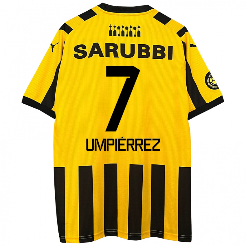 Mænd Leandro Umpiérrez #7 Gul Sort Hjemmebane Spillertrøjer 2024/25 Trøje T-Shirt