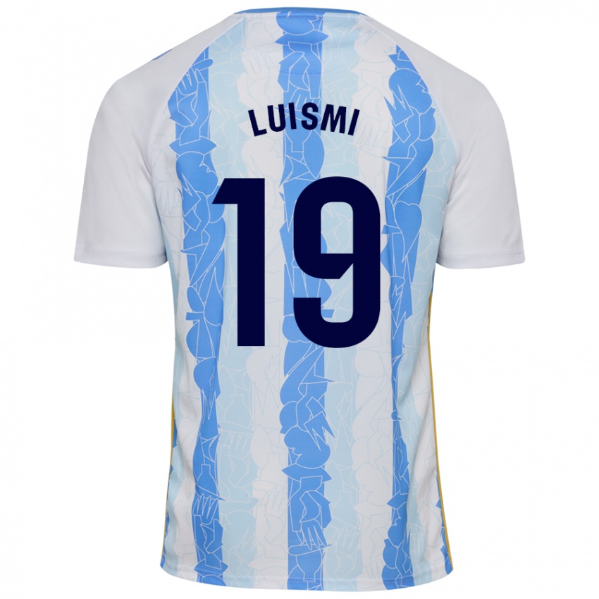 Mænd Luismi Sánchez #19 Hvid Blå Hjemmebane Spillertrøjer 2024/25 Trøje T-Shirt