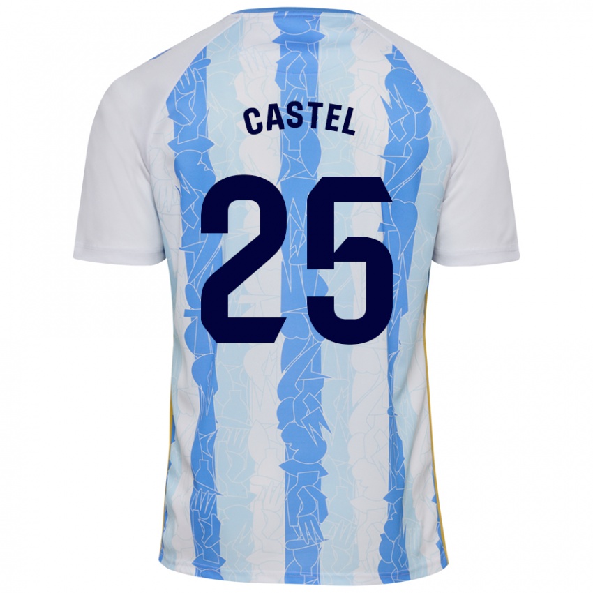 Mænd Sergio Castel #25 Hvid Blå Hjemmebane Spillertrøjer 2024/25 Trøje T-Shirt