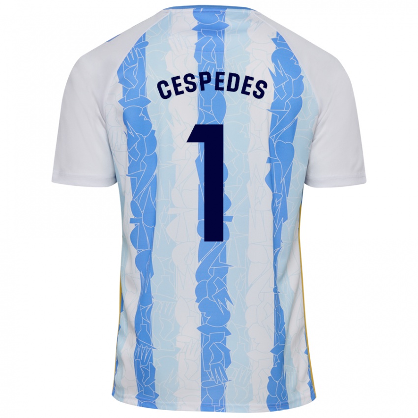 Mænd Andrés Céspedes #1 Hvid Blå Hjemmebane Spillertrøjer 2024/25 Trøje T-Shirt