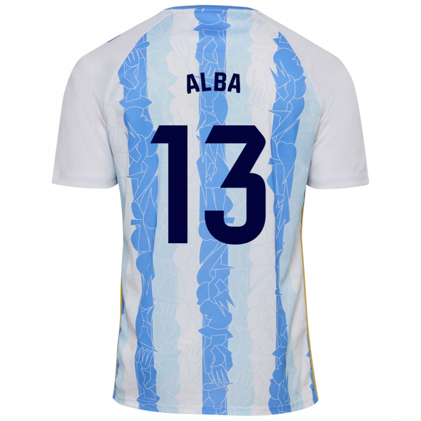 Mænd Alba #13 Hvid Blå Hjemmebane Spillertrøjer 2024/25 Trøje T-Shirt