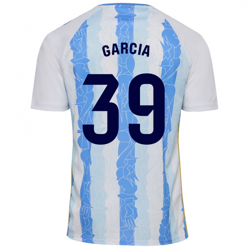 Mænd Claudia García #39 Hvid Blå Hjemmebane Spillertrøjer 2024/25 Trøje T-Shirt