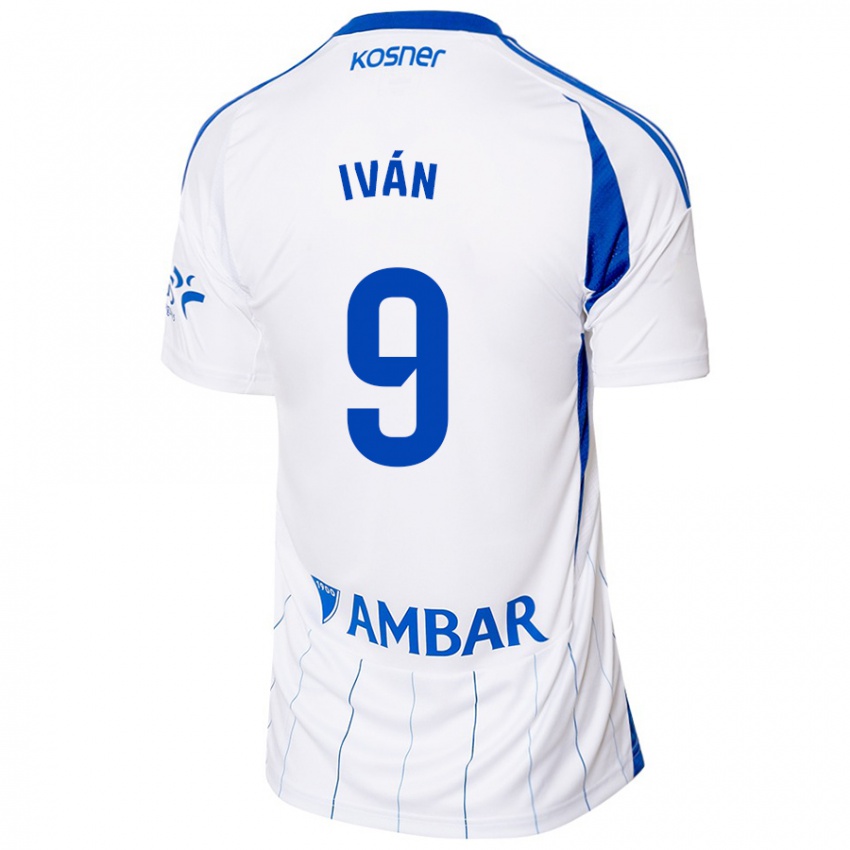 Mænd Iván Azón #9 Rød Hvid Hjemmebane Spillertrøjer 2024/25 Trøje T-Shirt