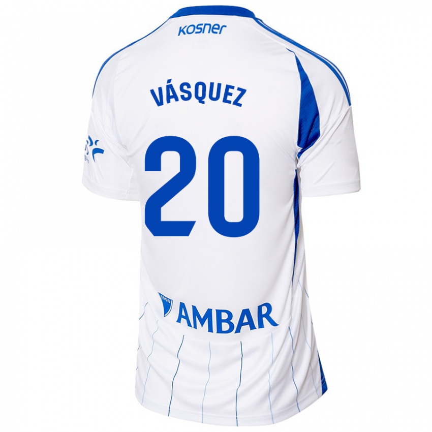 Mænd José Vásquez #20 Rød Hvid Hjemmebane Spillertrøjer 2024/25 Trøje T-Shirt