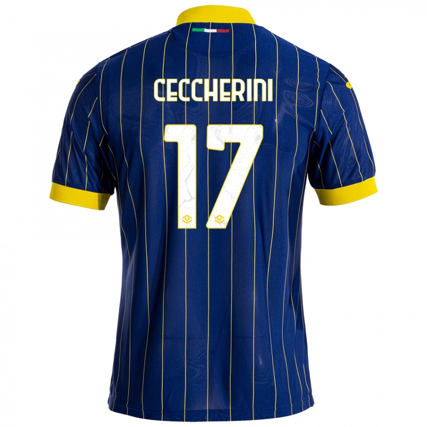 Mænd Federico Ceccherini #17 Blå Gul Hjemmebane Spillertrøjer 2024/25 Trøje T-Shirt