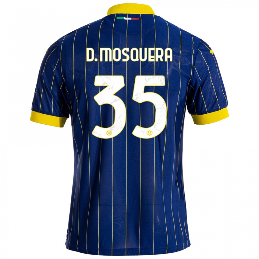 Mænd Daniel Mosquera #35 Blå Gul Hjemmebane Spillertrøjer 2024/25 Trøje T-Shirt