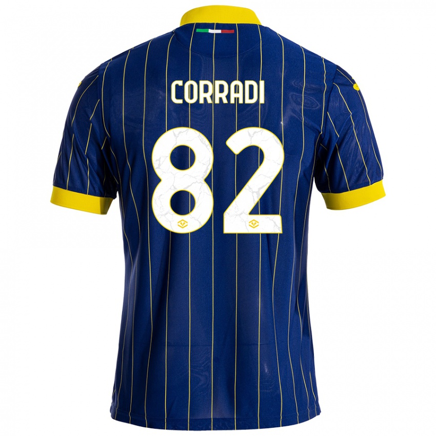 Mænd Christian Corradi #82 Blå Gul Hjemmebane Spillertrøjer 2024/25 Trøje T-Shirt