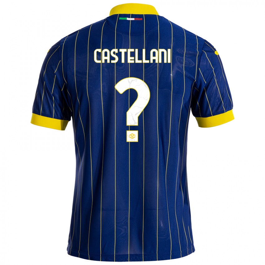 Mænd Zeno Castellani #0 Blå Gul Hjemmebane Spillertrøjer 2024/25 Trøje T-Shirt