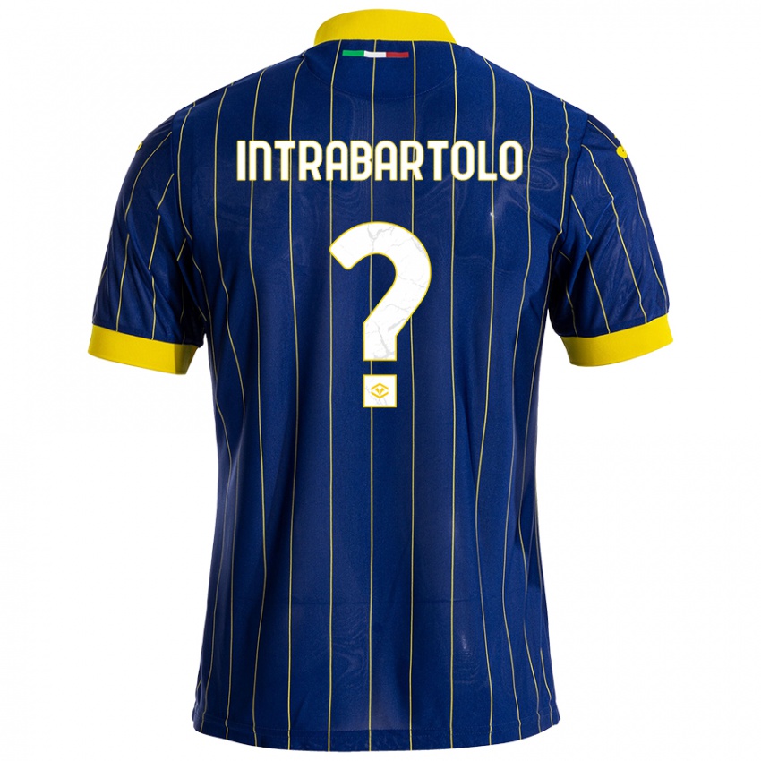 Mænd Denis Intrabartolo #0 Blå Gul Hjemmebane Spillertrøjer 2024/25 Trøje T-Shirt