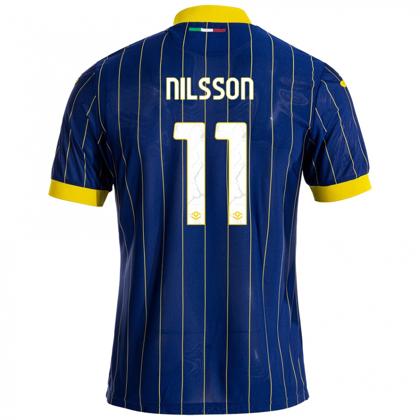 Mænd Sara Nilsson #11 Blå Gul Hjemmebane Spillertrøjer 2024/25 Trøje T-Shirt