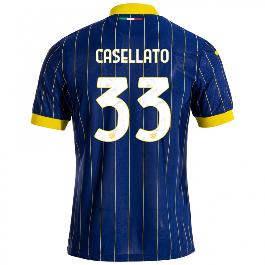 Mænd Elisa Casellato #33 Blå Gul Hjemmebane Spillertrøjer 2024/25 Trøje T-Shirt