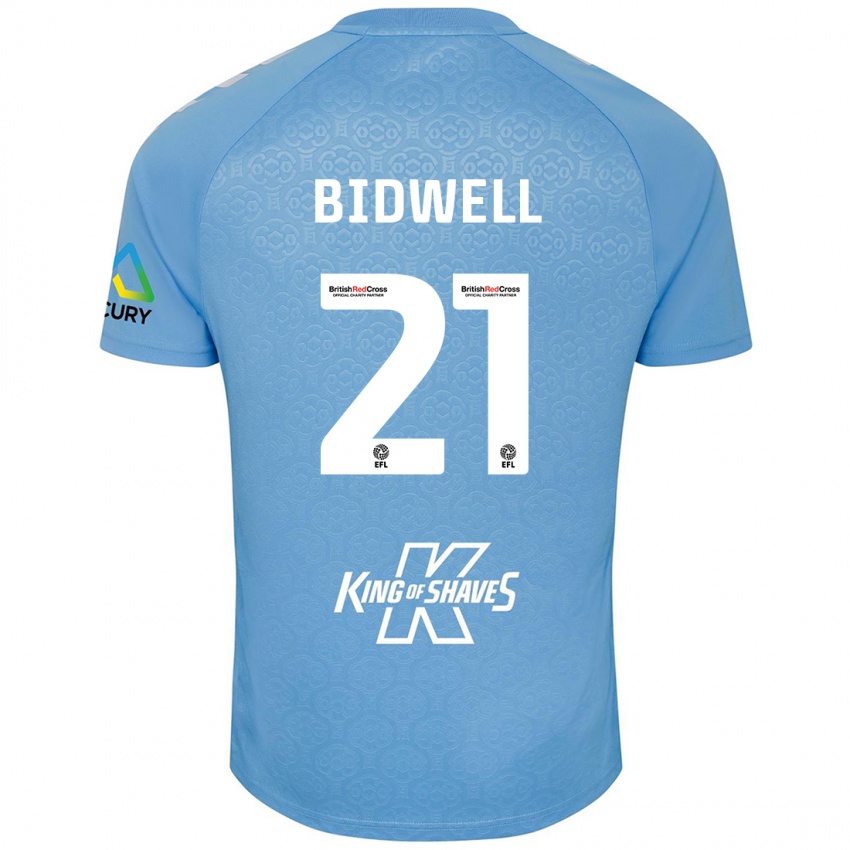 Mænd Jake Bidwell #21 Blå Hvid Hjemmebane Spillertrøjer 2024/25 Trøje T-Shirt