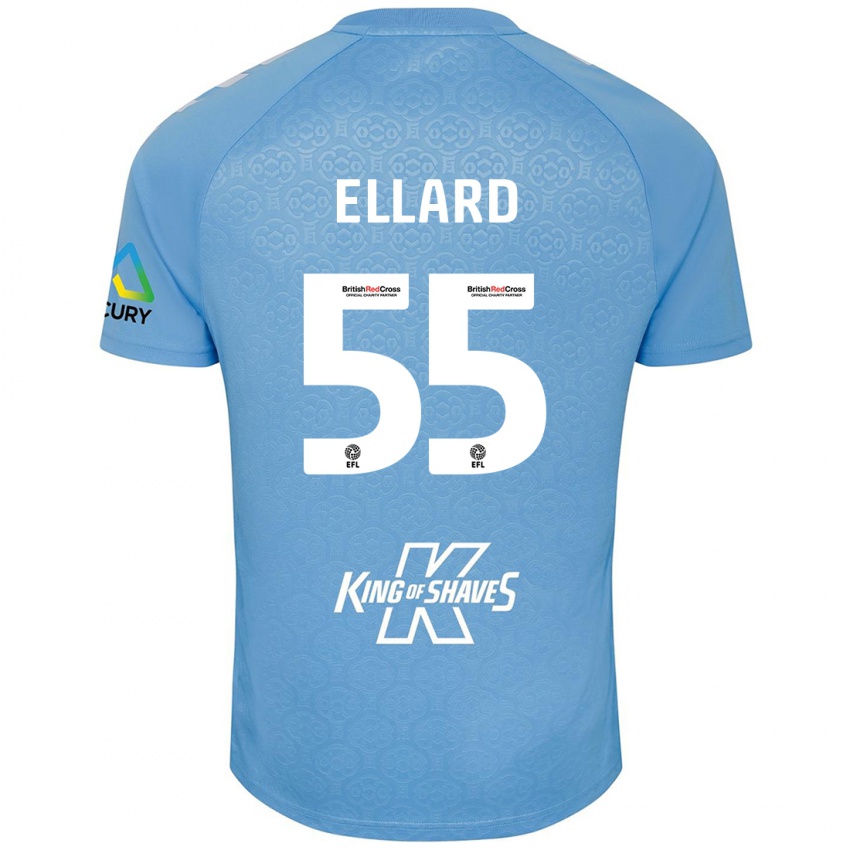 Mænd Aston Ellard #55 Blå Hvid Hjemmebane Spillertrøjer 2024/25 Trøje T-Shirt