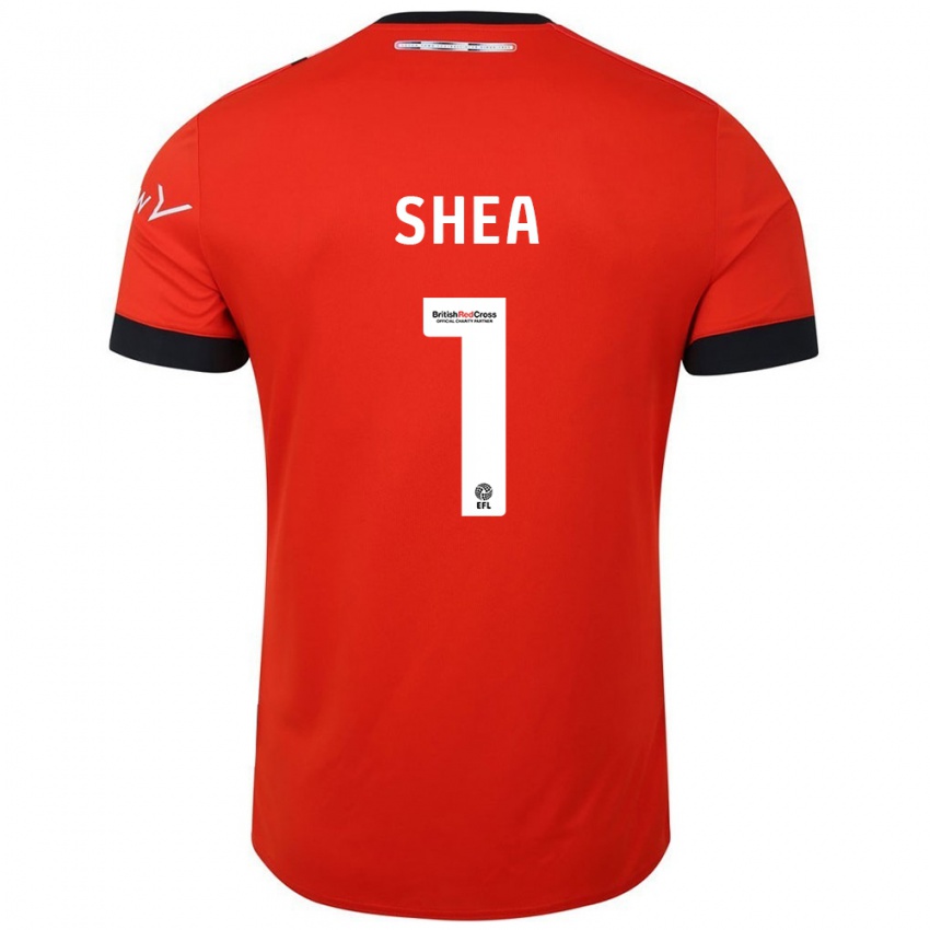 Mænd James Shea #1 Orange Sort Hjemmebane Spillertrøjer 2024/25 Trøje T-Shirt