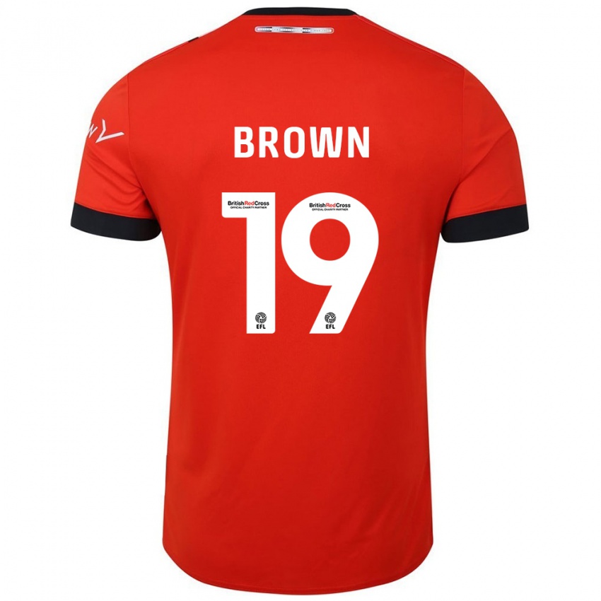 Mænd Jacob Brown #19 Orange Sort Hjemmebane Spillertrøjer 2024/25 Trøje T-Shirt