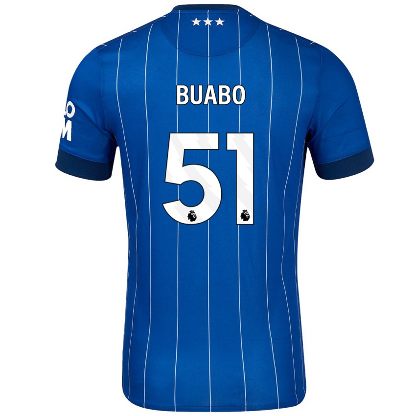 Mænd Gerard Buabo #51 Marineblå Hjemmebane Spillertrøjer 2024/25 Trøje T-Shirt