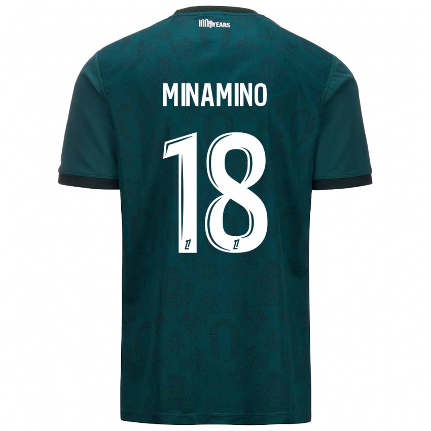 Mænd Takumi Minamino #18 Mørkegrøn Udebane Spillertrøjer 2024/25 Trøje T-Shirt