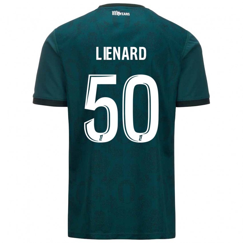 Mænd Yann Lienard #50 Mørkegrøn Udebane Spillertrøjer 2024/25 Trøje T-Shirt