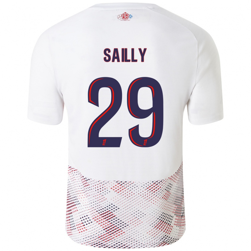 Mænd Charlotte Sailly #29 Hvid Kongeblå Udebane Spillertrøjer 2024/25 Trøje T-Shirt