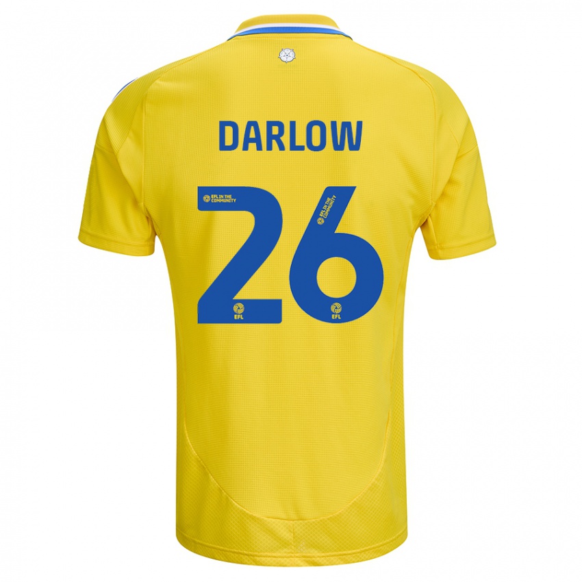 Mænd Karl Darlow #26 Gul Blå Udebane Spillertrøjer 2024/25 Trøje T-Shirt