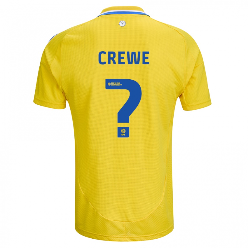 Mænd Charlie Crewe #0 Gul Blå Udebane Spillertrøjer 2024/25 Trøje T-Shirt