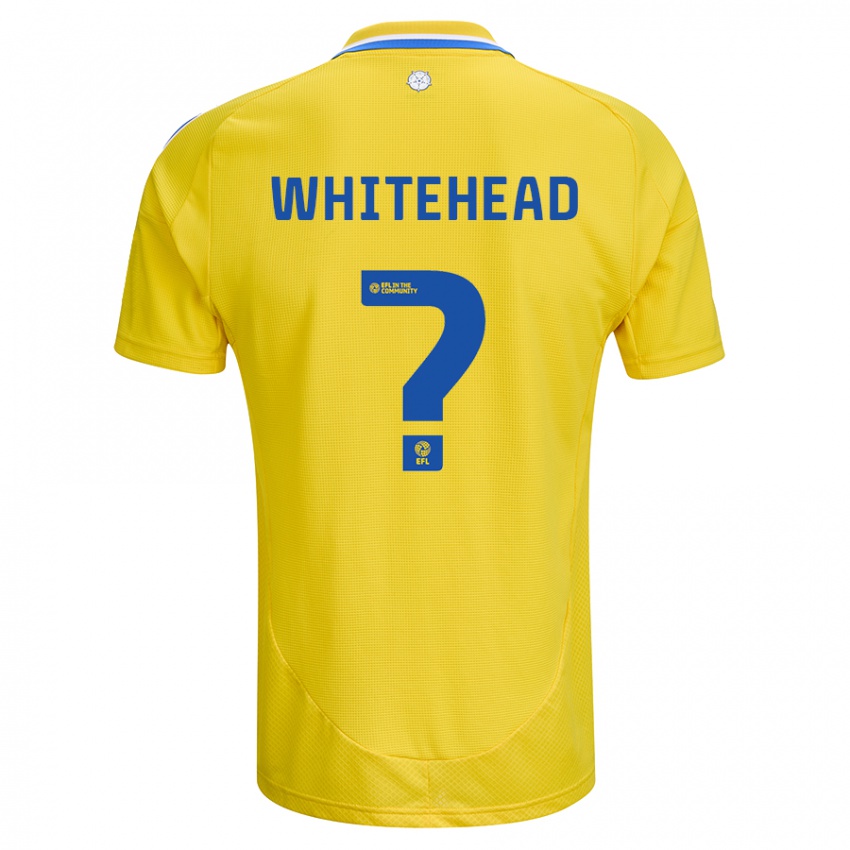 Mænd Louie Whitehead #0 Gul Blå Udebane Spillertrøjer 2024/25 Trøje T-Shirt