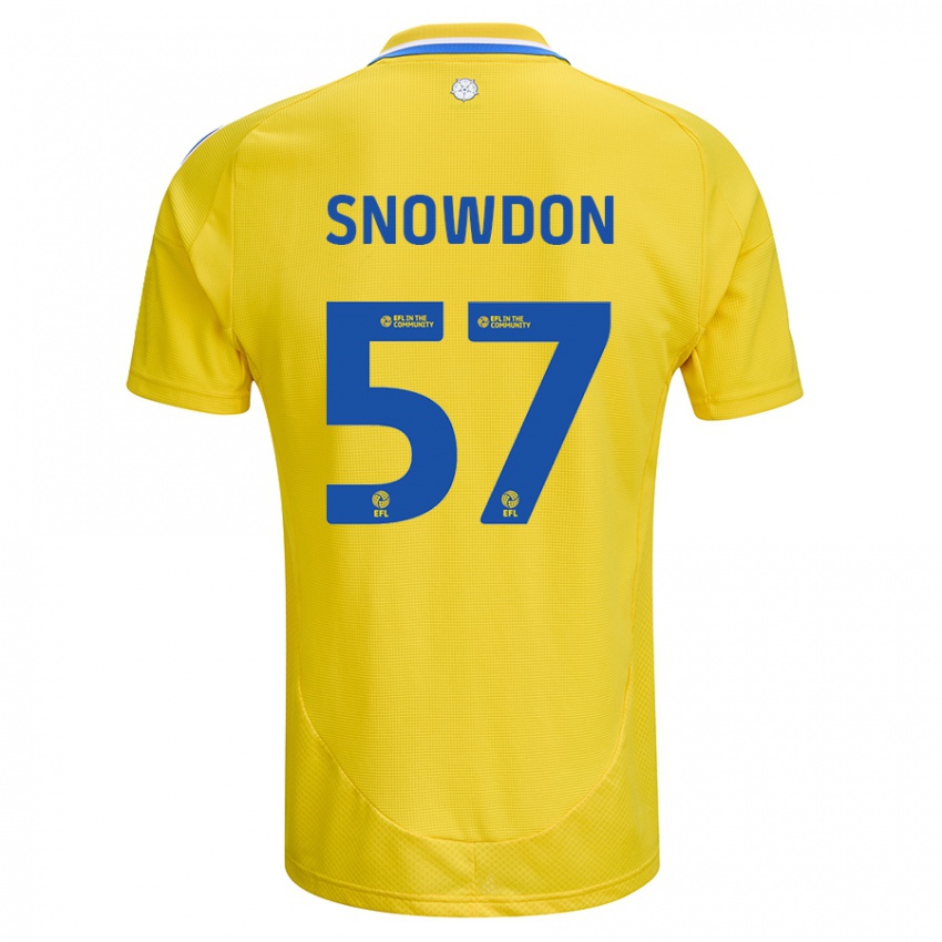 Mænd Joe Snowdon #57 Gul Blå Udebane Spillertrøjer 2024/25 Trøje T-Shirt