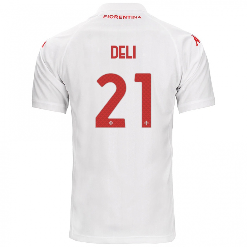 Mænd Lapo Deli #21 Hvid Udebane Spillertrøjer 2024/25 Trøje T-Shirt