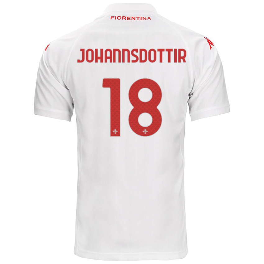 Mænd Alexandra Johannsdottir #18 Hvid Udebane Spillertrøjer 2024/25 Trøje T-Shirt