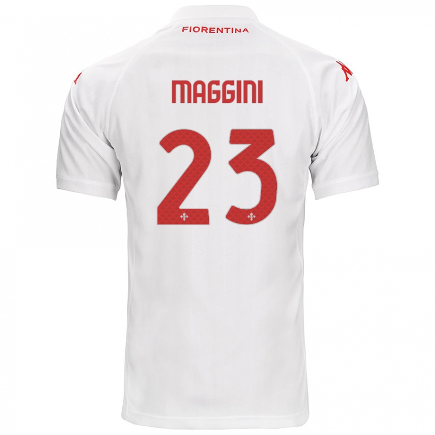 Mænd Filippo Maggini #23 Hvid Udebane Spillertrøjer 2024/25 Trøje T-Shirt