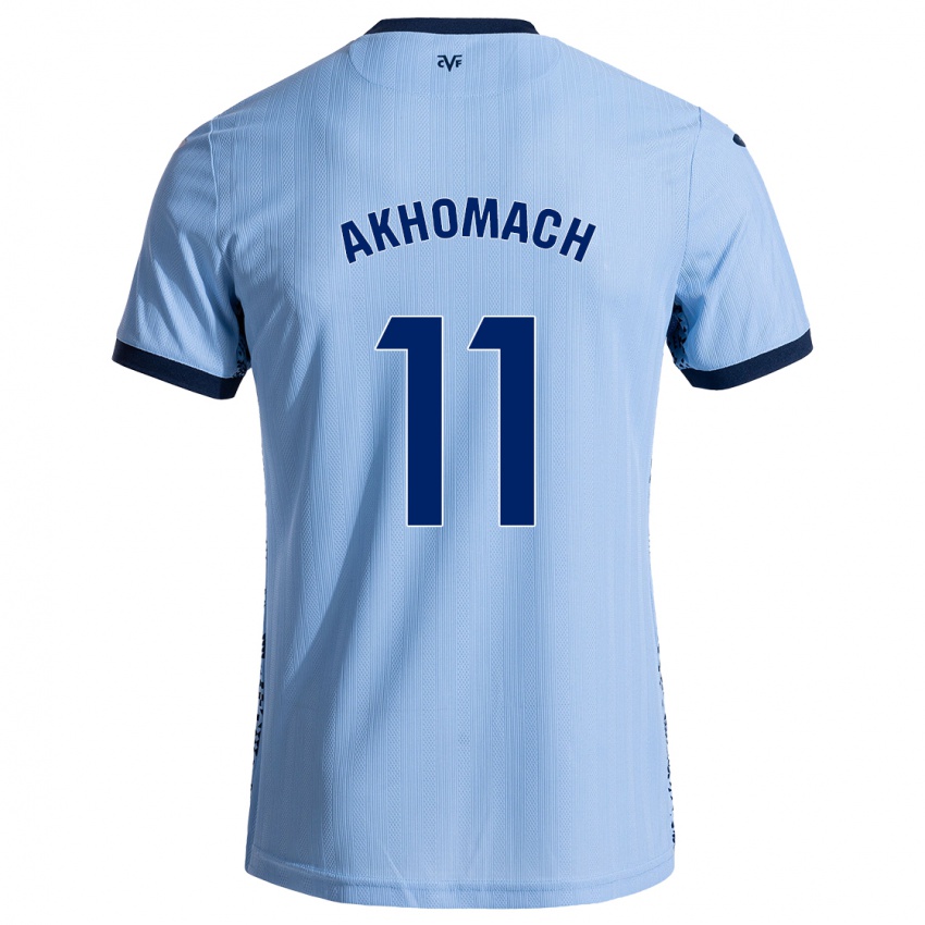 Mænd Ilias Akhomach #11 Himmelblå Udebane Spillertrøjer 2024/25 Trøje T-Shirt