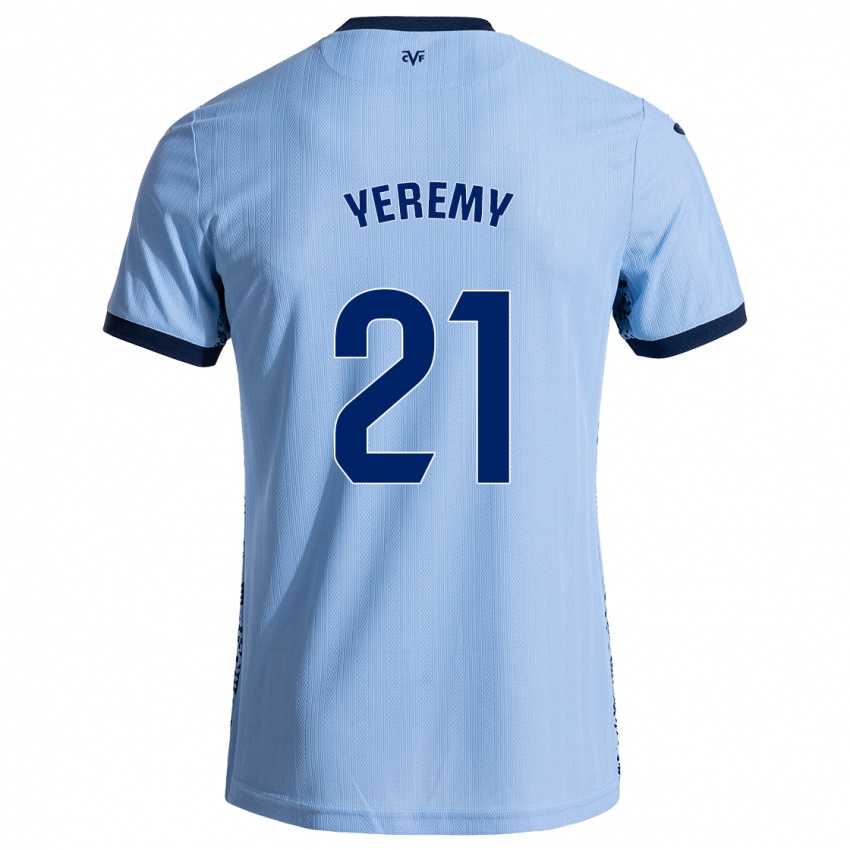 Mænd Yéremy Pino #21 Himmelblå Udebane Spillertrøjer 2024/25 Trøje T-Shirt