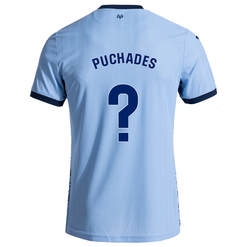 Mænd Fran Puchades #0 Himmelblå Udebane Spillertrøjer 2024/25 Trøje T-Shirt