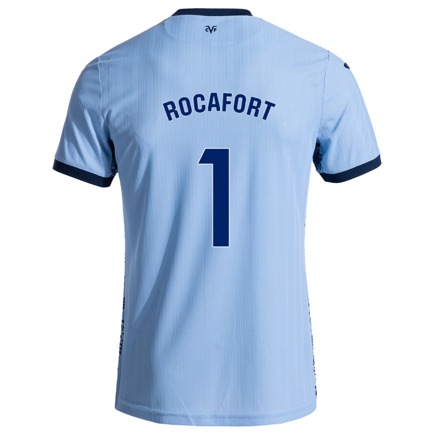 Mænd Rodrigo Rocafort #1 Himmelblå Udebane Spillertrøjer 2024/25 Trøje T-Shirt