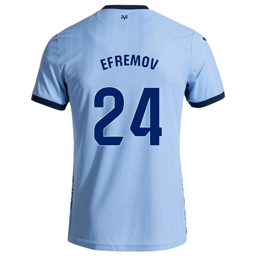 Mænd Anton Efremov #24 Himmelblå Udebane Spillertrøjer 2024/25 Trøje T-Shirt