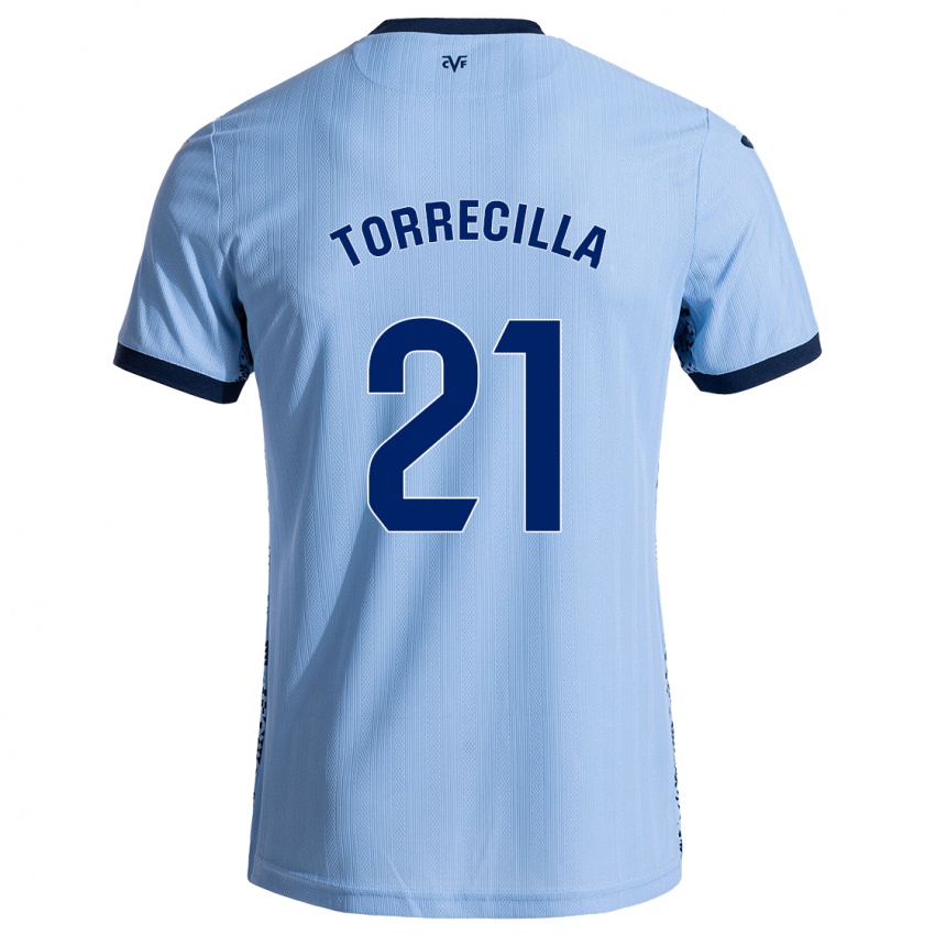 Mænd Virginia Torrecilla #21 Himmelblå Udebane Spillertrøjer 2024/25 Trøje T-Shirt