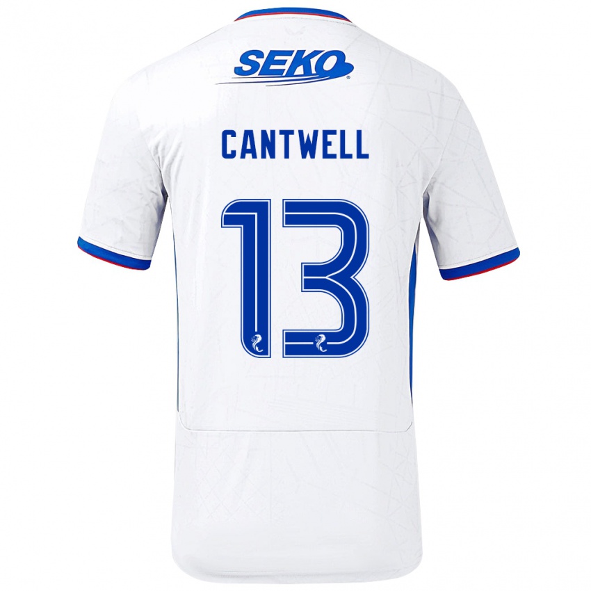 Mænd Todd Cantwell #13 Hvid Blå Udebane Spillertrøjer 2024/25 Trøje T-Shirt