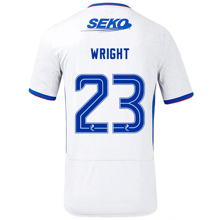 Mænd Scott Wright #23 Hvid Blå Udebane Spillertrøjer 2024/25 Trøje T-Shirt