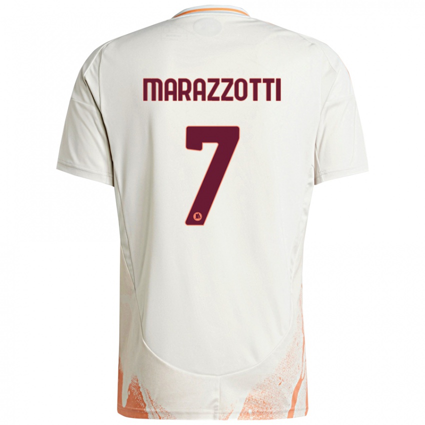 Mænd Fabrizio Marazzotti #7 Creme Hvid Orange Udebane Spillertrøjer 2024/25 Trøje T-Shirt