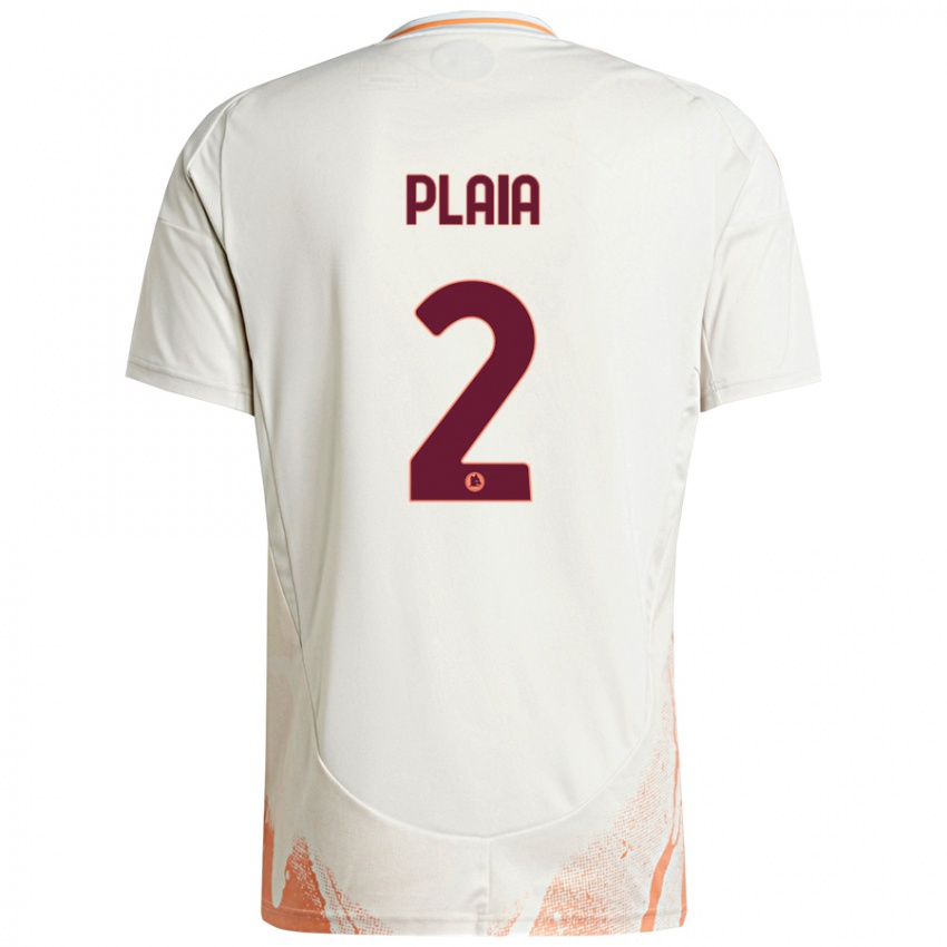 Mænd Matteo Plaia #2 Creme Hvid Orange Udebane Spillertrøjer 2024/25 Trøje T-Shirt