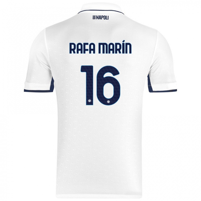 Mænd Rafa Marín #16 Hvid Kongeblå Udebane Spillertrøjer 2024/25 Trøje T-Shirt