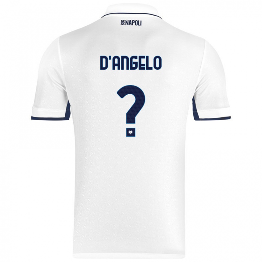 Mænd Giuseppe D'angelo #0 Hvid Kongeblå Udebane Spillertrøjer 2024/25 Trøje T-Shirt