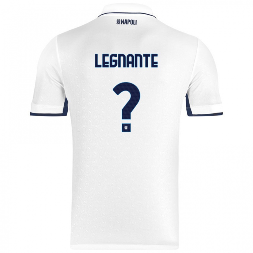 Mænd Manuel Legnante #0 Hvid Kongeblå Udebane Spillertrøjer 2024/25 Trøje T-Shirt