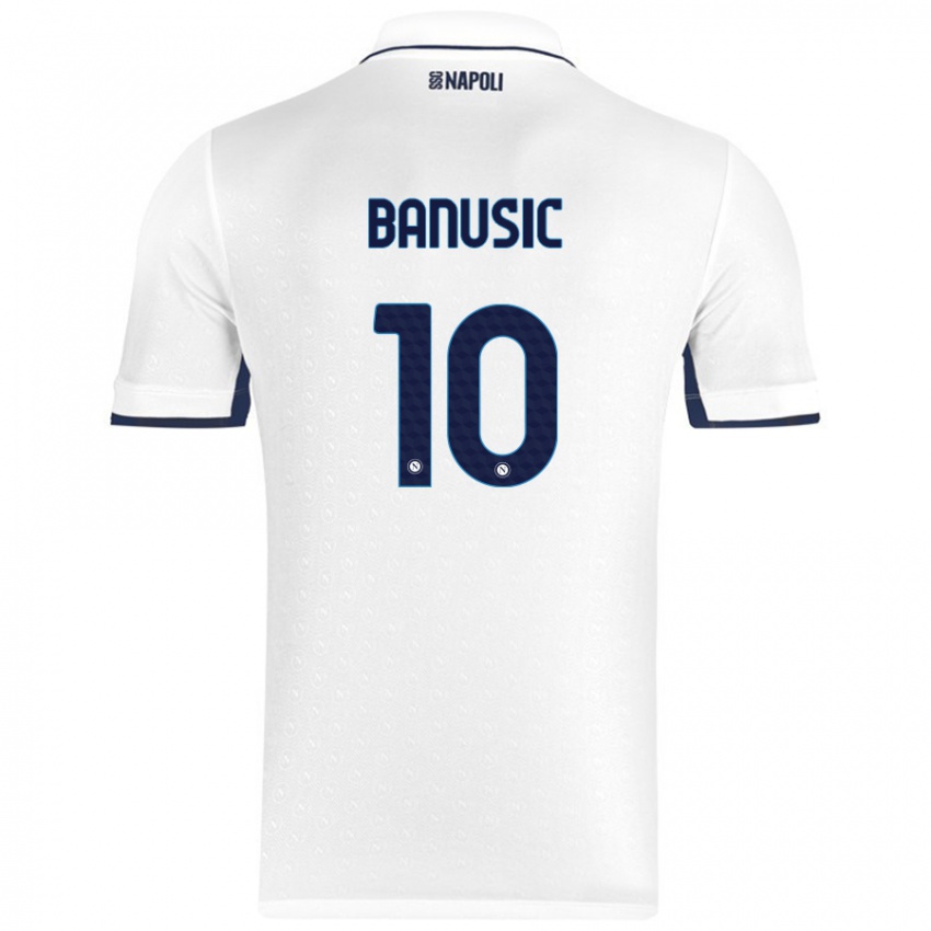 Mænd Marija Banušić #10 Hvid Kongeblå Udebane Spillertrøjer 2024/25 Trøje T-Shirt