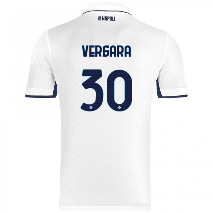 Mænd Antonio Vergara #30 Hvid Kongeblå Udebane Spillertrøjer 2024/25 Trøje T-Shirt